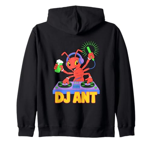 Dj Fourmi Avec Casque Et Boisson Sweat à Capuche