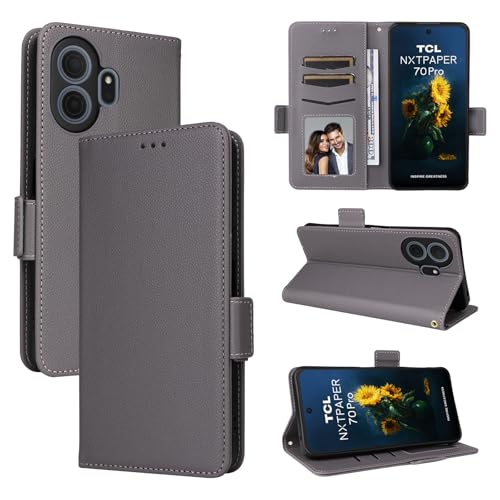 �X�}�z�P�[�X �Ή��@�� for TCL Nxtpaper 70 Pro �X�}�z�P�[�X�y�t���b�v�X�^���h�E�}�O�l�b�g�J�E�J�[�h�X���b�g�t���E�H���b�g�z Grey