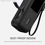 Silicone Case for Anker Laptop Power Bank (25,000mAh 165W) 1/4" Nut Hole,SD/SIM Card Storage, Display Protection&Dustproof, Travel Protective Cover Compatible with Anker Power Bank 165W (Black) - Image 4