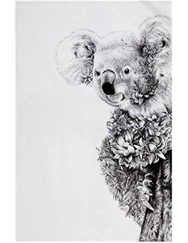 Maxwell & Williams Marini Ferlazzo Tea Towel with Koala on Gum Design, 100% Indian Cotton, White, 50 x 70 cm