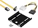 Produktbild baytronic Einbauset Einbaurahmen für 2,5" Festplatten/SSD's auf 3,5" Adapter Mounting Frame Halterung Schienen inkl. 30cm SATA Kabel gewinkelt + 4Pin Sata Adapter