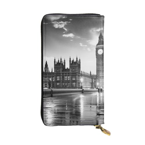 London Printed Long Wallet for Women Men Cute PU Leather Wallet with Coin Purse and Credit Card Holder