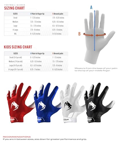 Venum Elite Football-Handschuhe, Royalblau/Silber