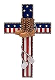 Wowser Patriotic Military Support Cast Resin Wall Cross Decor, 11 3/4 Inch