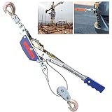 FZYE Dual Gear Power Puller, tragbarer Ratschen Power Puller mit Anti-Umkehr-Design, Multifunktions-Kabelabzieherwinde mit rutschfestem Griff, Stahlabzieher zum Ziehen Schwerer Gegenstä