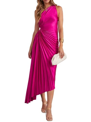 Women's Sexy One Shoulder Lrregular Dress Split Cocktail Party Maxi Dresses