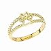 Elegant 10k Yellow Gold Openwork Dog Paw Print Double Rope Ring (Size 7)