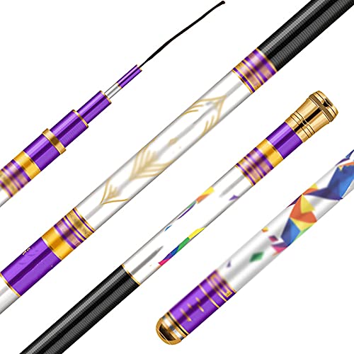 釣り竿 4.8m / 5.7m屋外釣り竿ハンドロッド釣り竿超微細超薄釣り竿 堤防釣り (Color : Purple, Size : 5.7m)