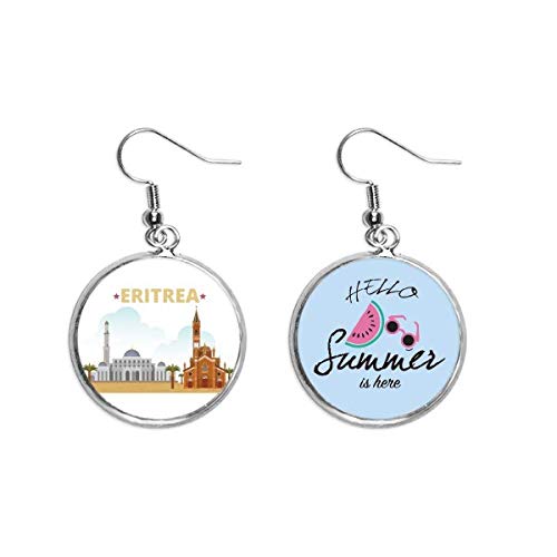 Pendientes de sandía estilo castillo urbano para lóbulos perforados en verano