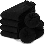 PROETRADE Herren Merino Socken Wolle Wandersocken Warme Wollsocken Thermosocken Geschenke für Männer Weihnachten Dicke Atmungsaktiv Wintersocken 5 Paar(Schwarz)