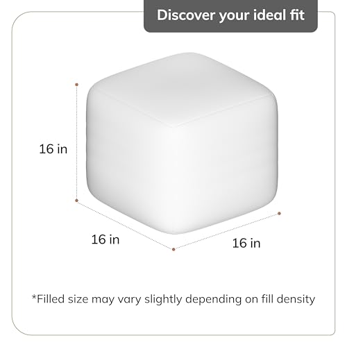 Anji Mountain Pouf Ottoman Foot Rest, Handmade Ottoman Pouf, Comfortable Foot Stool, Decorative Floor Seating for Living Room Decor, Bedroom & Home Décor Accent - Ivory