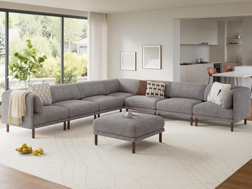 CUGOAO Modular Sectional Sofa, 8 Seater V-Shaped Mid Century Modern