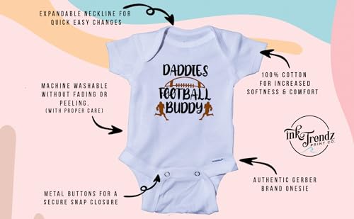 Ink Trendz Daddies Football Buddy Baby Onesie Football Season Baby Onesies®3