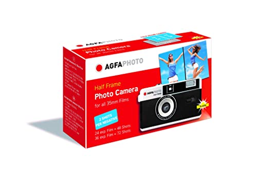 AgfaPhoto - Cámara analógica Half Frame (35 mm, Formato 1/2), Color Negro - imagen 2