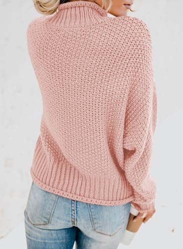 Image of Dokotoo Womens 2026 Winter Fall Solid Turtleneck High Neck Balloon Long Sleeve Sweaters Pullover Outerwear