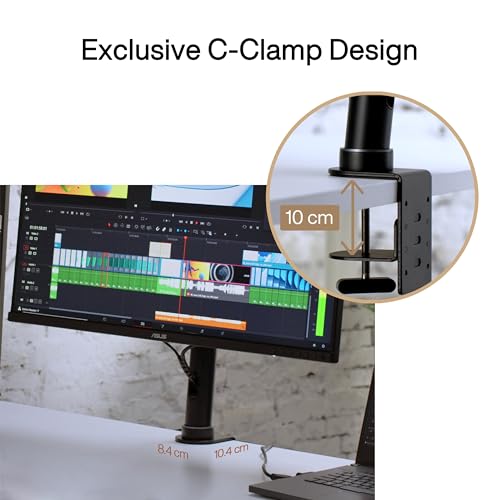 Image of ASUS ProArt Desk Mount Kit (ACL02) - Supports Most 24 inch to 34 inch Proart Displays, C-Clamp, Mounting Base, Ergonomic Adjustments, Clean Desk Setup, Free Up Desk Space, Quick and Easy Set-up, Minimal