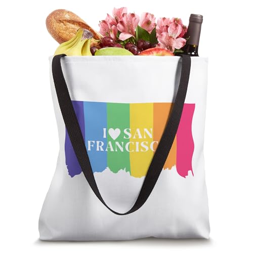 Bolso Tote I love San Francisco con bandera LGBT miniatura 4