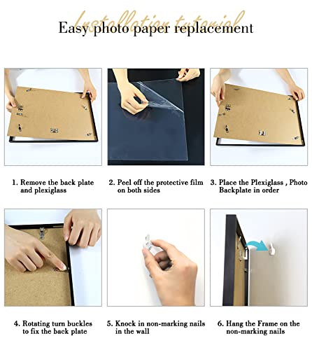 ATOBART - 3 cornici portafoto in alluminio con