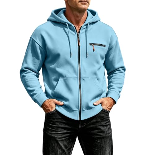 Big And Tall Zip Up Hoodies For Men,Zip Up Hoodie Men(Sky Blue_01,X-Large)