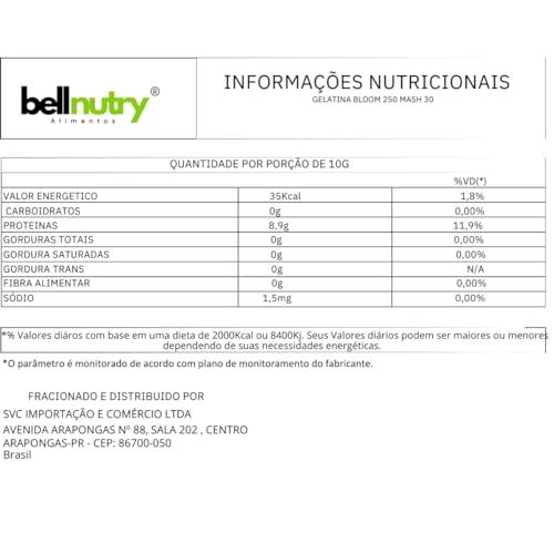 Gelatina Pura Natural Sem Sabor E Incolor 1kg