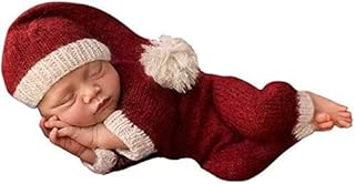 ベビー用着ぐるみ ニューボーンフォト 寝相アート クリスマス サンタコスチューム ベビー服 新生児 赤ちゃん 毛糸 サンタ服 可愛い 記念撮影 出産祝い