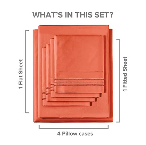 King Size Sheet Set - 6 Piece Set - Hotel Luxury Bed Sheets - Extra Soft - Deep Pockets - Easy Fit - Breathable & Cooling Sheets - Wrinkle Free - Comfy – Coral Bed Sheets - Kings Sheets - 6 Pc #TOP5