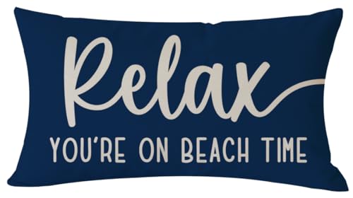 PANDICORN Beach Throw Pillow Cover 12x20 Inch Relax You're on