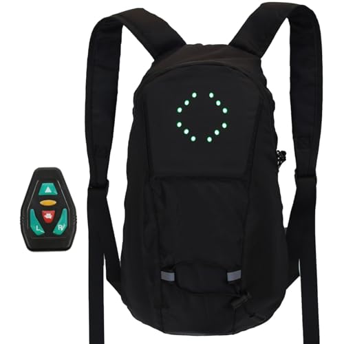 Vibhgtf Mochila con luz LED intermitente, mochila reflectante con control remoto, mochila impermeable para senderismo, viajes y bicicletas para hombres y mujeres
