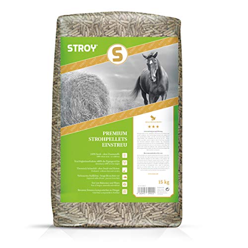 PALIGO Strohpellets Einstreu Großtier Kleintier Pferde Stall Tier Stroh Streu 15kg x 65 Sack 975kg / 1 Palette Stroy