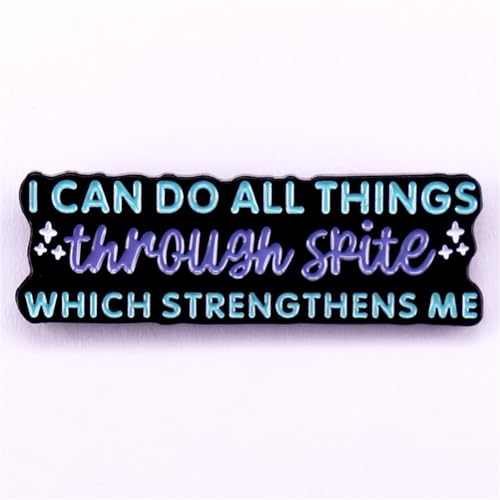 Image of Bible Lapel Pin - 'I Can't Do All Things Through Christ Which Strengthens Me' - Handmade Enamel Pin Badge Collection for Men & Women - Religious Gift Accessory
