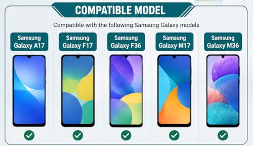 Image of Tempered Glass for Samsung Galaxy A17, M17, M36, F36 and Galaxy F17 (6.7 Inch) | Edge-to-Edge Coverage with Black Border | 9H Hardness | Scratch Resistant & Bubble Free Screen Protector