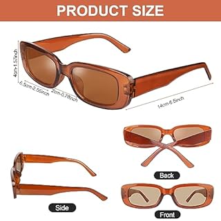 Ainiv 2 Paires Lunettes de Soleil Vintage, Mode Rectangulaire Lunettes de Soleil, Écran Solaire UV400 et Protection UV Lunettes pour Femme Homme Shopping Voyages