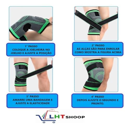 Joelheira Compressão Proteção Ortopedica - Ajustável Musculação Crossfit Esportes Premium