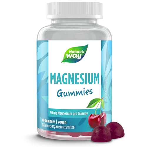 Magnesium Gummies hochdosiert - 180mg Magnesium für Kinder & Erwachsene aus Magnesiumcitrat für Muskeln und Nerven - laborgeprüft vegan Alternative zu Kapseln & Tabletten - 60 Stk hochdosiert