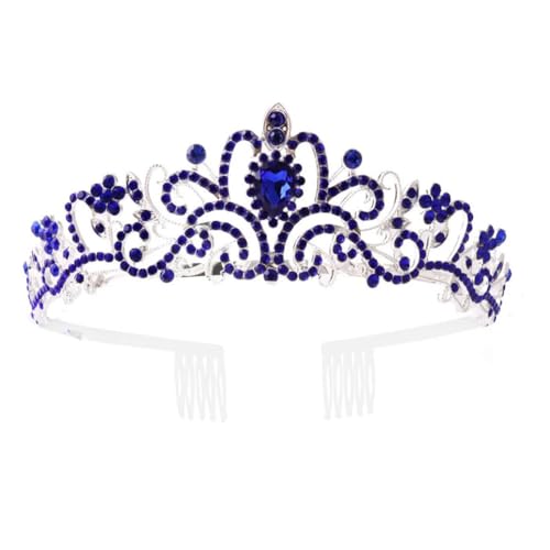Women Fashion Rhinestones Crowns Luxury Queen Princess Sparkling Headbands 9085 (90811,1 Count (Pack of 1))