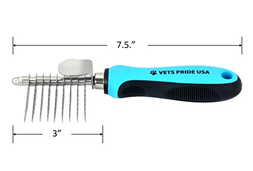 Vets Pride USA Dematting Comb for Dogs and Cats - Stainless Steel Tool for Tangles, Knots, and Matted Hair - Reversible… - Image 4