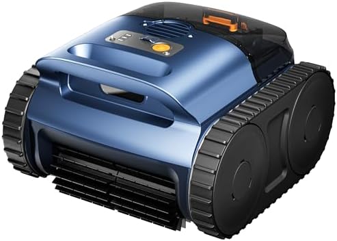 Cordless Robotic Pool Vacuum, Pool Cleaner with Track Drive & Son...