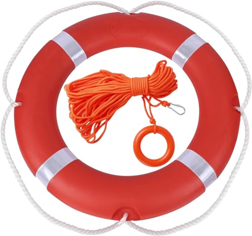 Life Ring Buoy with 98.4FT Rope, 23in Floatation Device