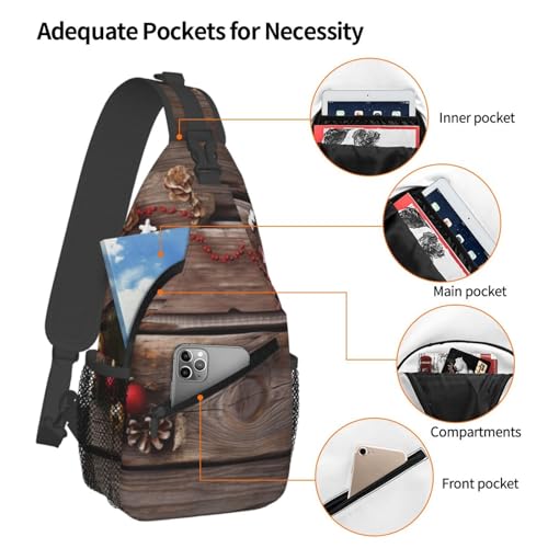 Bolso tipo sling unisex negro para viaje y senderismo miniatura 3