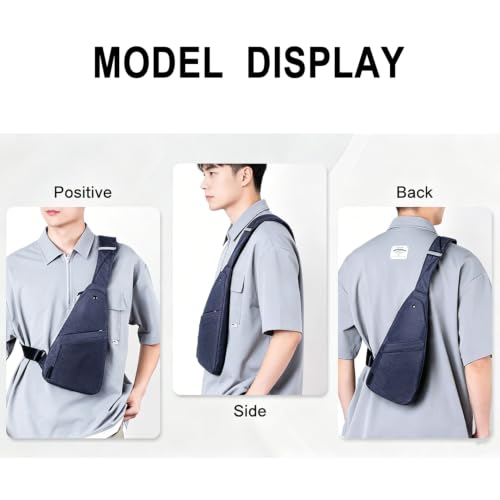 Image of Slim Anti Theft Sling Bag Small Travel Pack Pickpocket Proof Crossbody Bag | Anti Theft One Shoulder Bag Flat Anti Pickpocket Bag Travel Pouch Passport Bag Secure Purses for Men Women lightweight