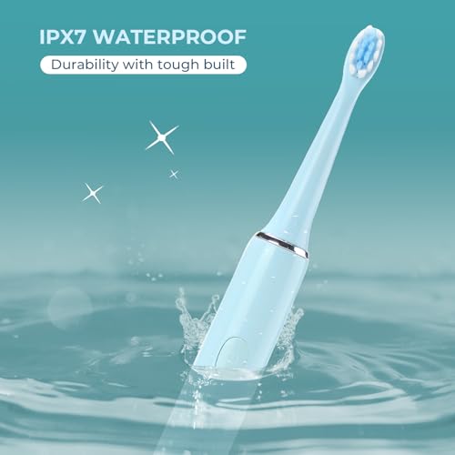 Image of beatXP Vista Sonic Electric Toothbrush for Adults with 2 Brush Heads & 5 Cleaning Modes | Rechargeable Electric Toothbrush | 30000 strokes /min with Long Battery Life (Blue)