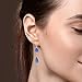 Blue Drop Earrings for Women-14K Gold Plated Sapphire Earrings for Women Unique Hypoallergenic Crystal Earrings Blue Stone Earrings Dangle Earrings for Women Birthstone Blue Topaz Earrings