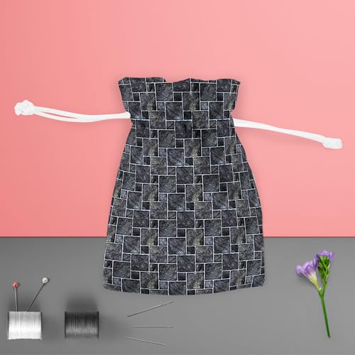 Image of ArtzFolio Black Mosaic | Pouch Wrist Potli Bag | Bag for Weddings & Casual Parties