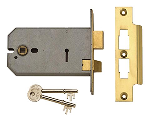 Free Shipping Over $50 Union - 2077 -5 3 Lever Horizontal Mortice Lock Polished Brass