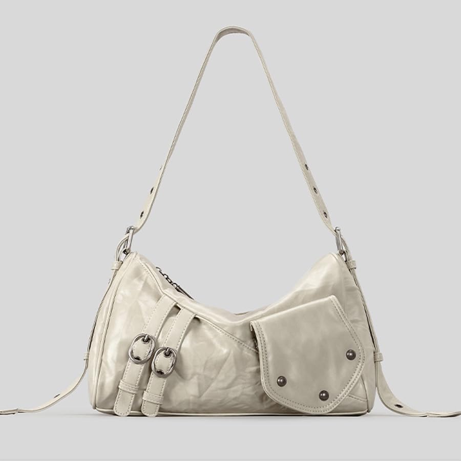Image of Shoulder Purse for Women, Leather Women's Handbag Y2k Aesthetic Coquette Shoulder Bag Hobo Punk Trendy Ladies Purse