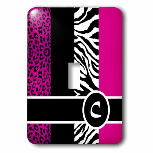 Interrupteur simple imprimé animal rose vif mécanique 3dRose lsp_35612_1 - 2