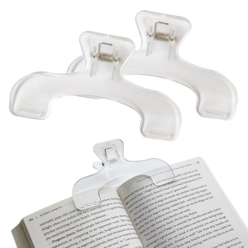Molishan Transparent Book Page Holder for Reading Book Opener Holder Convenient for Reading Teaching and Fixing Music Book Page Marker Clips for Teacher Clerk 2Pcs