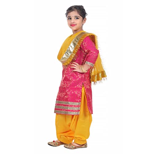 Image of ITSMYCOSTUME Punjabi Patiala Suit for Girls|Punjabi Giddha /Baisakhi /Bhangra Dance Costume for Girls