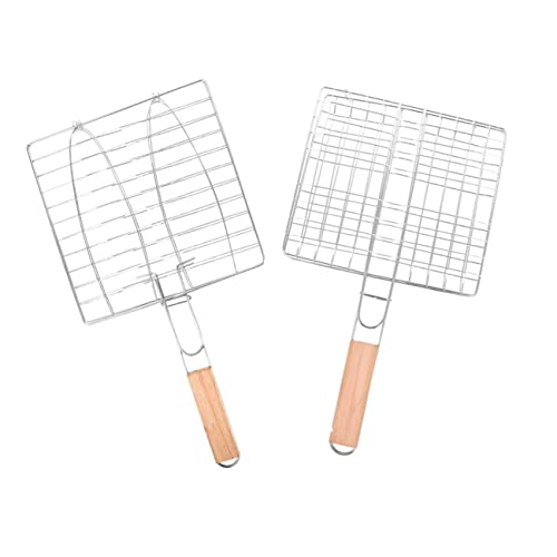 BESPORTBLE 2Pcs Outdoor Camping Bbq Fish Grill Baskets Portable Barbecue Nets for Easy Grilling Fish Basket Tool for Outdoor Cooking and Picnics