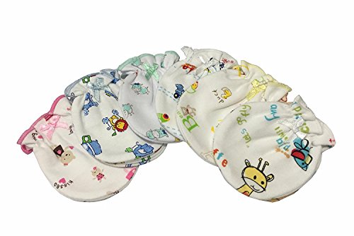 MIX Cartoon 6 Pairs Cotton Newborn Baby/infant anti-Scratch Mittens Gloves